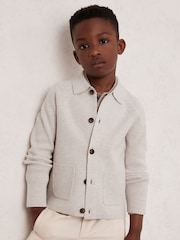 Reiss Oatmeal Melange Fitzgerald Cardigan - Image 2 of 4