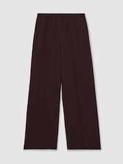 Reiss Burgundy Robyn Wide Leg Elasticated Waist Trousers - Image 2 of 5