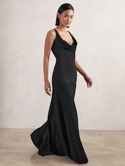 Reiss Black Vanessa Cowl-Neck Sleeveless Maxi Dress - Image 1 of 7