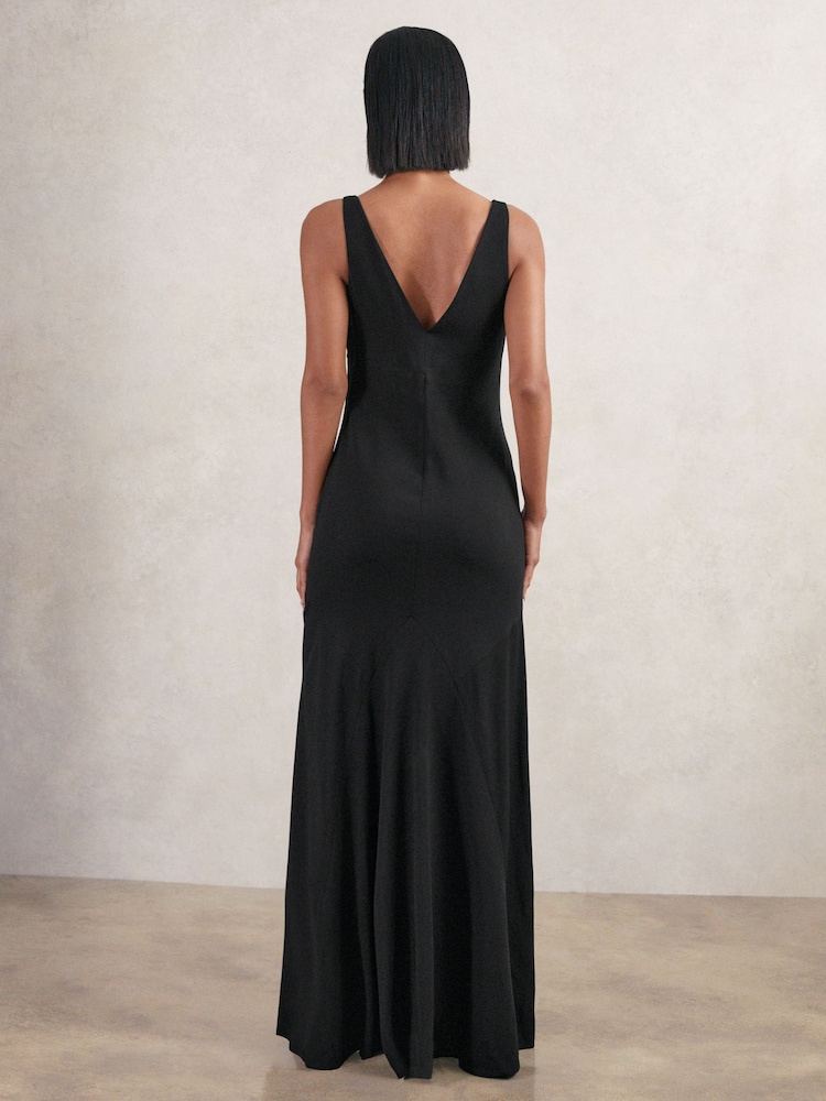 Buy Reiss Black Vanessa Cowl-Neck Sleeveless Maxi Dress from Next USA