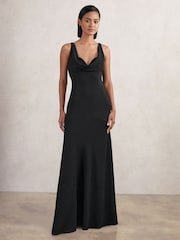 Reiss Black Vanessa Cowl-Neck Sleeveless Maxi Dress - Image 6 of 7