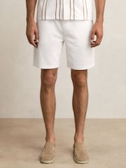 Reiss White Angus Textured Drawstring Shorts - Image 3 of 6