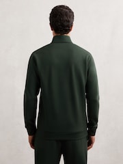 Reiss Dark Sage Green Newland Interlock Zip Through Overshirt - Image 6 of 7