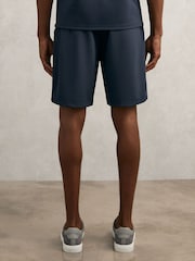 Reiss Navy Angus Textured Drawstring Shorts - Image 5 of 6
