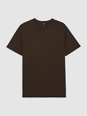 Reiss Coco Brown Bless Cotton Crew-Neck T-Shirt - Image 2 of 6