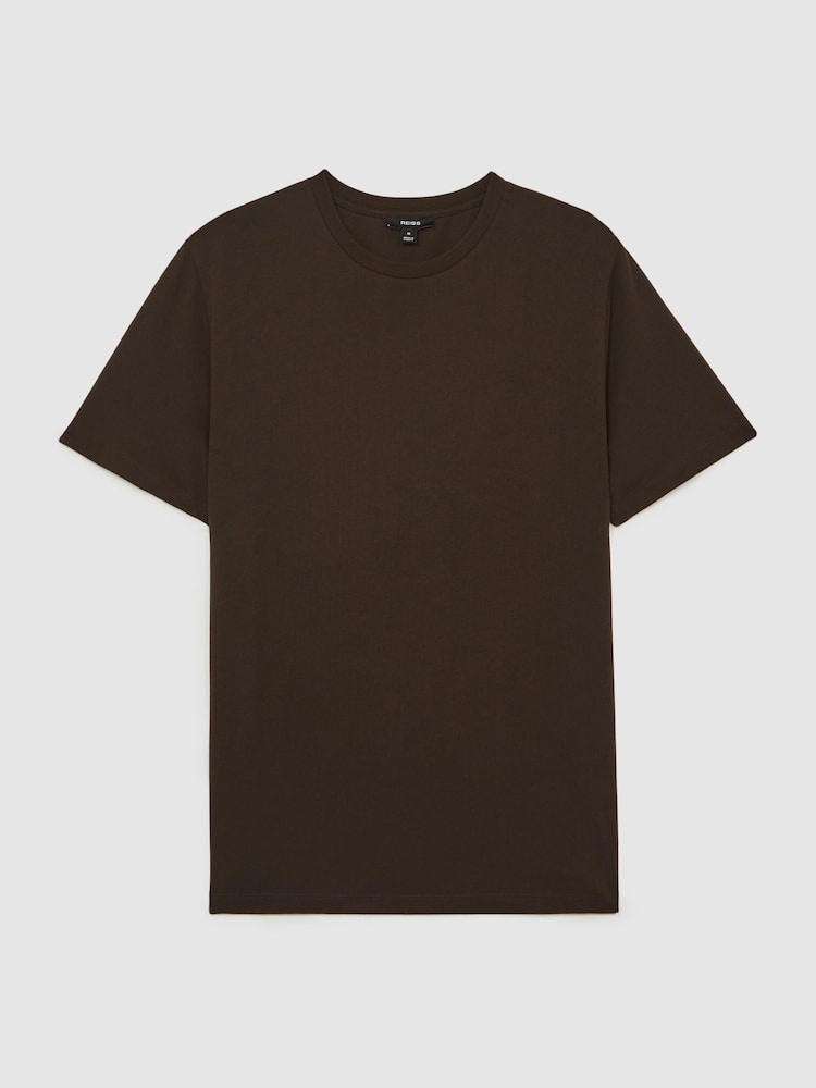Reiss Coco Brown Bless Cotton Crew-Neck T-Shirt - Image 2 of 6