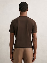 Reiss Coco Brown Bless Cotton Crew-Neck T-Shirt - Image 5 of 6