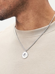 DCK Mens Silver Tone Stainless Steel Compass Necklace - Image 1 of 5