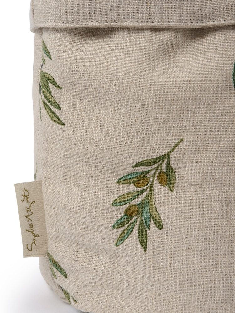 Sophie Allport Set of 2 Natural Linen Olive Bread Baskets - Image 4 of 4