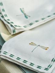 Sophie Allport Set of 4 Embroidered Dragonfly Cotton Napkins - Imagen 2 de 5