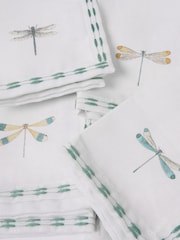 Sophie Allport Set of 4 Embroidered Dragonfly Cotton Napkins - Imagen 4 de 5