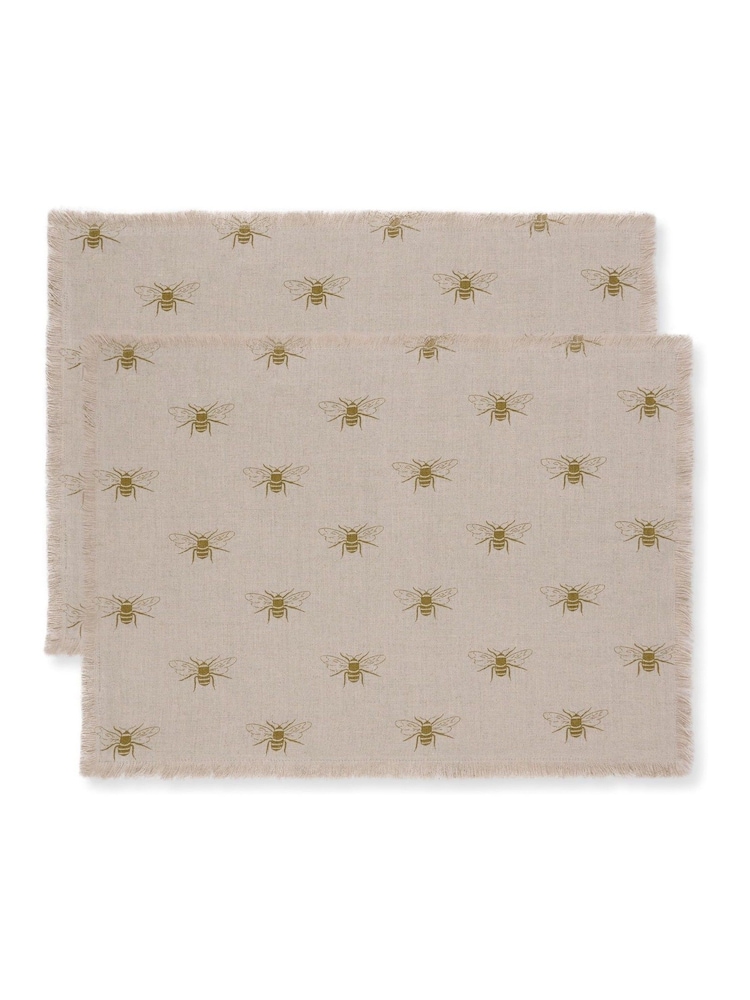 Sophie Allport Set of 2 Linen Bee Placemats - Image 3 of 3