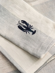 Sophie Allport Set of 4 Pale Blue Linen Coastal Embroidered Napkins - Image 2 of 5