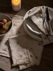 Sophie Allport Set of 4 Natural Linen Bee Napkins With Fringe - Image 1 of 3