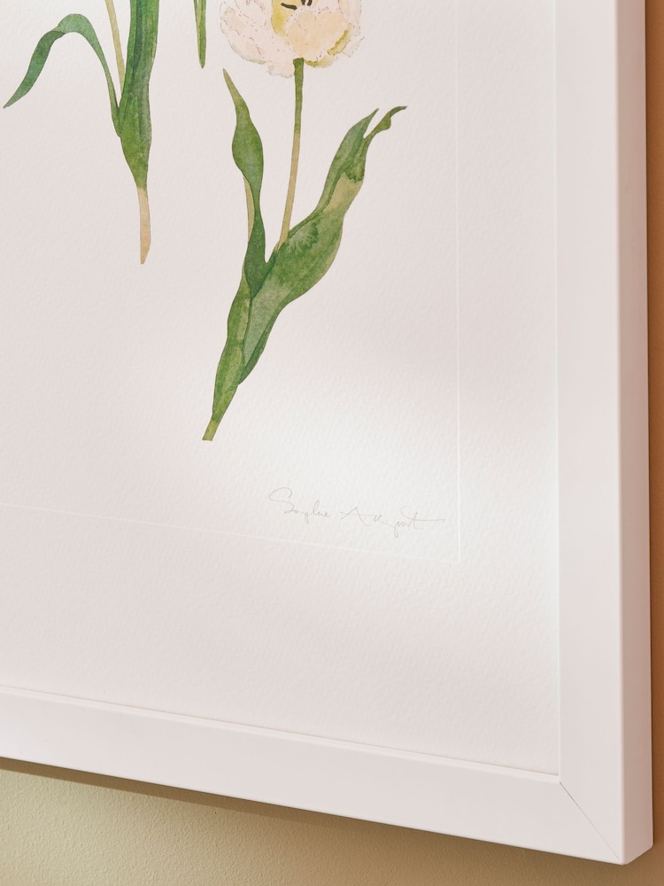 Sophie Allport Off White Multi Tulips Print Wall Art - Image 2 of 3