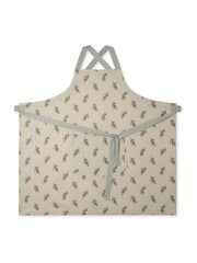 Sophie Allport Natural Linen Cross Back Olive Apron - Image 5 of 5