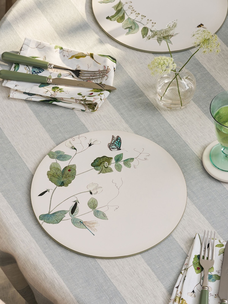 Sophie Allport Set of 4 OffWhite Wild Floral Print Placemats - Image 1 of 5