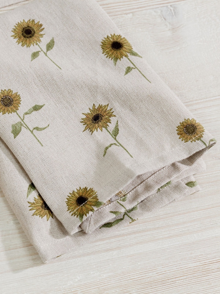 Sophie Allport Set of 4 Linen Sunflower Napkins - Imagen 2 de 3