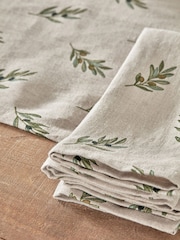 Sophie Allport Linen Olive Napkins Set of 4 - Image 1 of 2