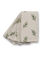 Sophie Allport Linen Olive Napkins Set of 4 - Image 2 of 2