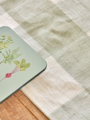 Sophie Allport Sage Green Linen Gingham Table Runner - Image 2 of 3