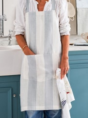 Sophie Allport Teal Blue Linen Cross Back Apron - Image 1 of 4