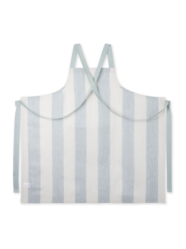 Sophie Allport Teal Blue Linen Cross Back Apron - Image 4 of 4