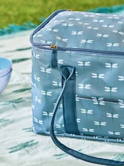 Sophie Allport Grey Blue Dragonfly Print Pocket Picnic Bag - Image 2 of 3