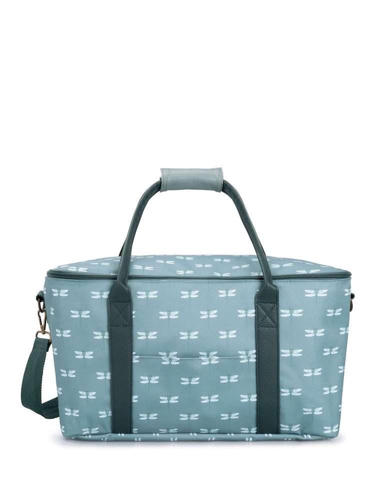 Sophie Allport Grey Blue Dragonfly Print Pocket Picnic Bag - Image 3 of 3