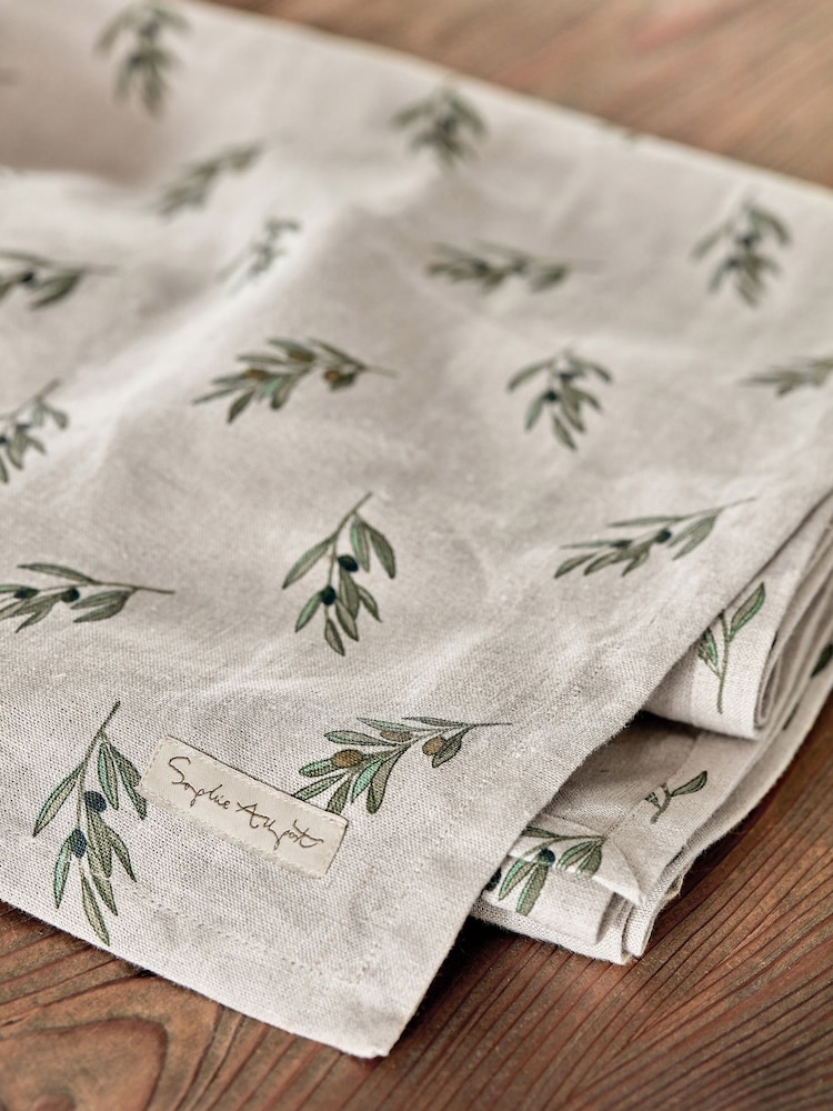 Sophie Allport Linen Olive Branch Table Runner - Imagen 2 de 3