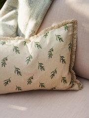 Sophie Allport Natural Linen Olive Rectangular Cushion - Image 2 of 4