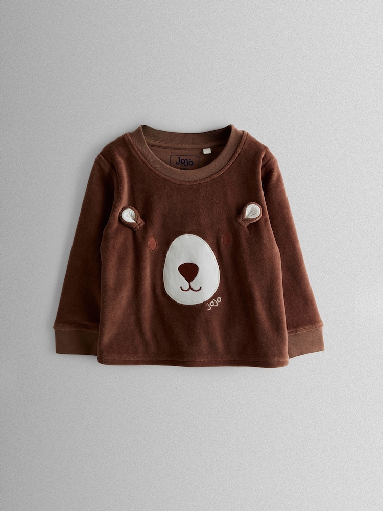 JoJo Maman Bébé Brown Bear Cosy Jersey Pyjamas - Image 2 of 7 JoJo Maman Bébé Brown Bear Cosy Jersey Pyjamas - Image 2 of 7