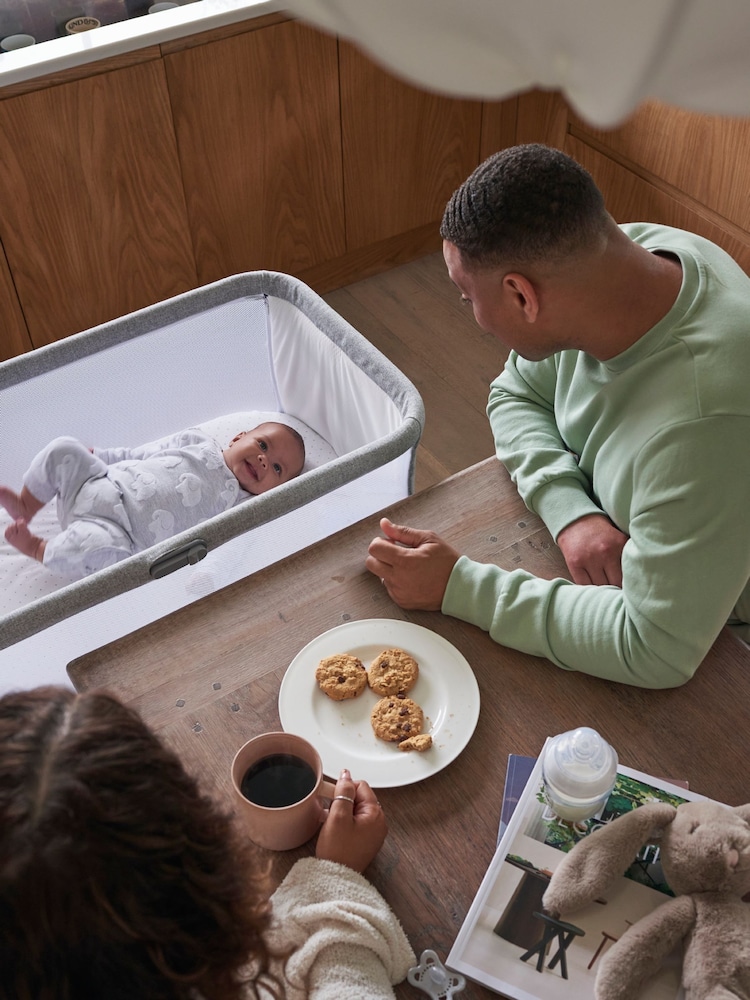 Mamas & Papas Grey Lua Bedside Crib - Image 1 of 10