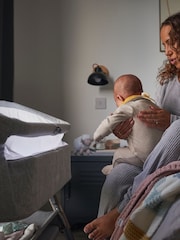 Mamas & Papas Grey Lua Bedside Crib - Image 3 of 10