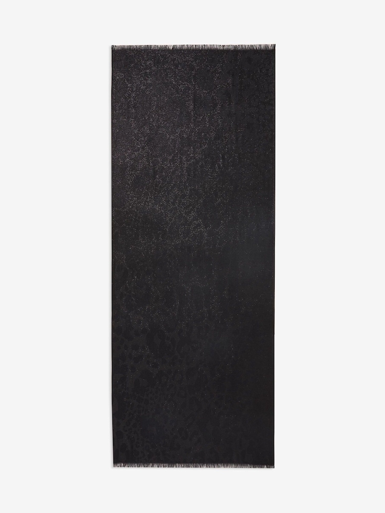 Lipsy Navy Jaquard Glitter Lightweight Scarf - Image 1 of 3