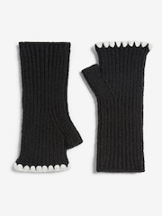 Lipsy Black Whipstitch Fingerless Gloves - Image 1 of 3