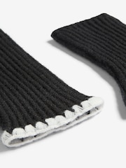 Lipsy Black Whipstitch Fingerless Gloves - Image 2 of 3