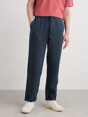 Pantalones de hombre de lino 100% atados a la cintura Crewman de Seasalt Cornwall - Imagen 1 de 5