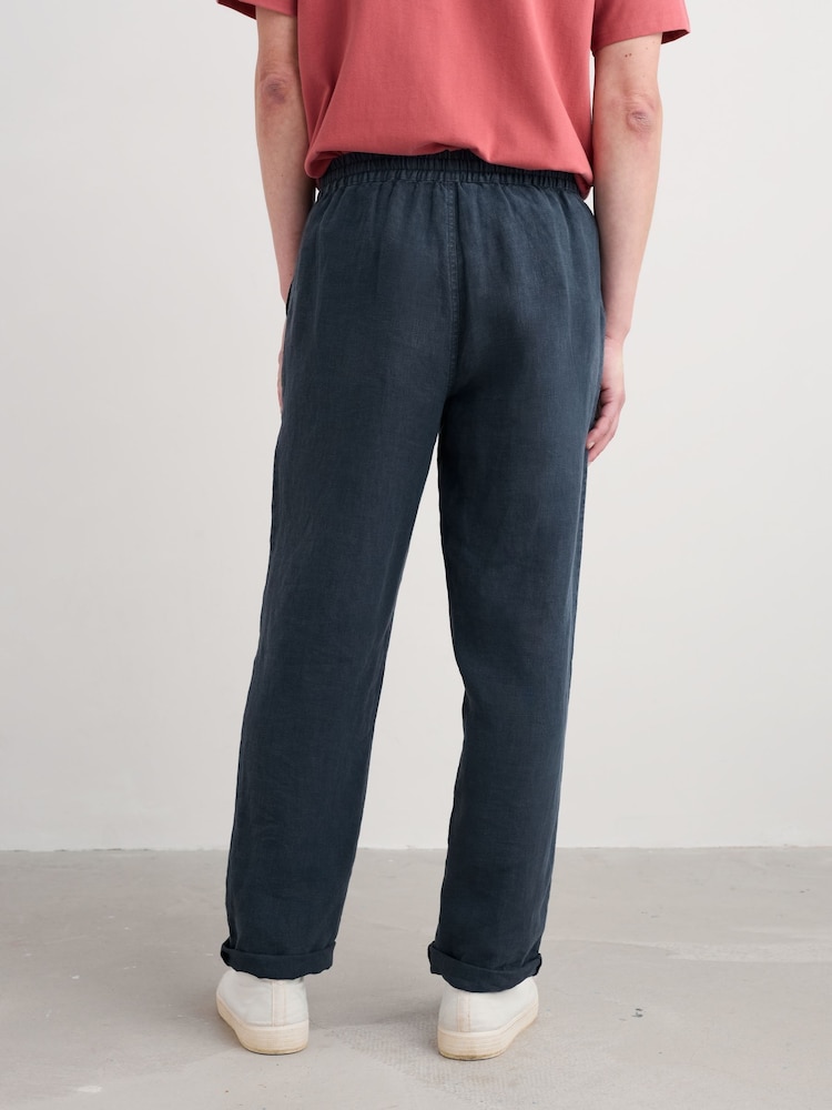 Pantalones de hombre de lino 100% atados a la cintura Crewman de Seasalt Cornwall - Imagen 2 de 5