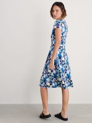 Seasalt Cornwall Coral Blue Secret Cove 3/4 Sleeve Midi Dress - Image 5 of 5