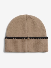 Mocha Brown - Lipsy Whipstitch Punguza Kofia ya Beanie - Picha 4 kati ya 4