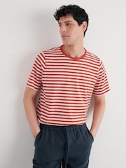 Seasalt Cornwall Orange Mens Seven Seas Sailor T-Shirt - Image 1 of 5