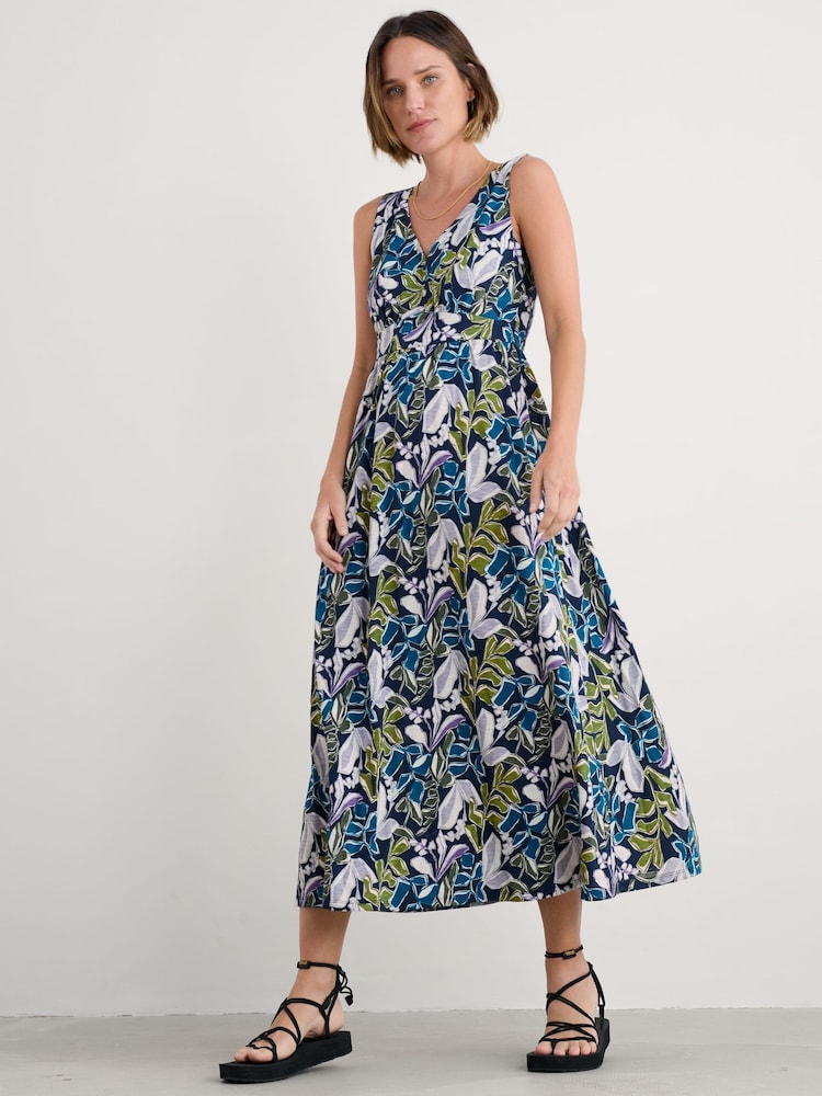 Seasalt Cornwall Blue Petite Polmanter Jersey 100% Cotton Dress - Image 1 of 5