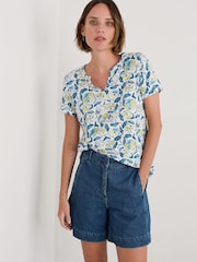 Azul - Seasalt Cornwall Waterflow Short Sleeve Top - Imagen 1 de 5