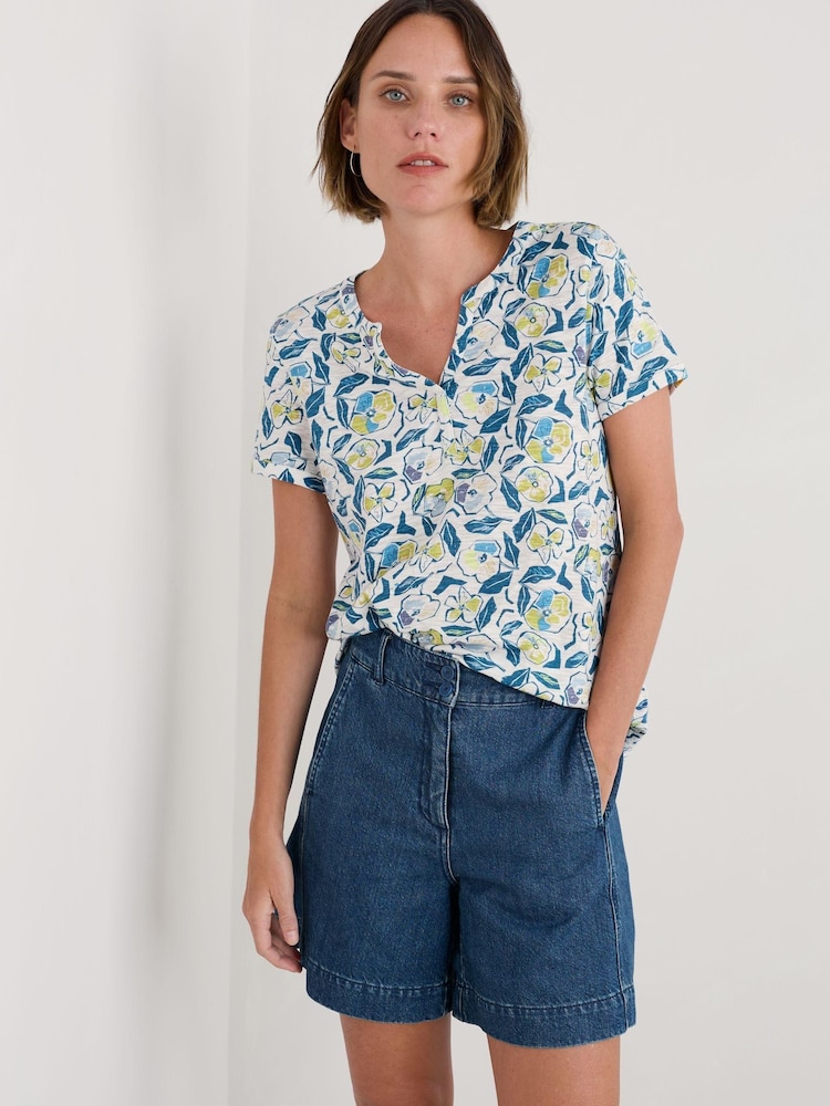 Azul - Seasalt Cornwall Waterflow Short Sleeve Top - Imagen 1 de 5