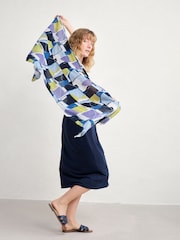 Seasalt Cornwall Blue May Garland Printed Scarf - Image 1 of 4