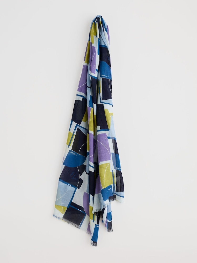 Seasalt Cornwall Blue May Garland Printed Scarf - Image 2 of 4 Seasalt Cornwall Blue May Garland Printed Scarf - Image 2 of 4
