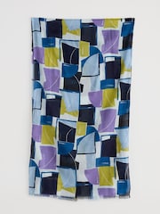 Seasalt Cornwall Blue May Garland Printed Scarf - Image 3 of 4