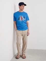 Seasalt Cornwall Light Blue Mens Midwatch 100% Cotton T-Shirt - Image 3 of 5