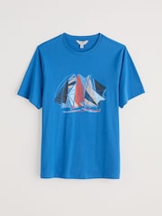 Seasalt Cornwall Light Blue Mens Midwatch 100% Cotton T-Shirt - Image 4 of 5